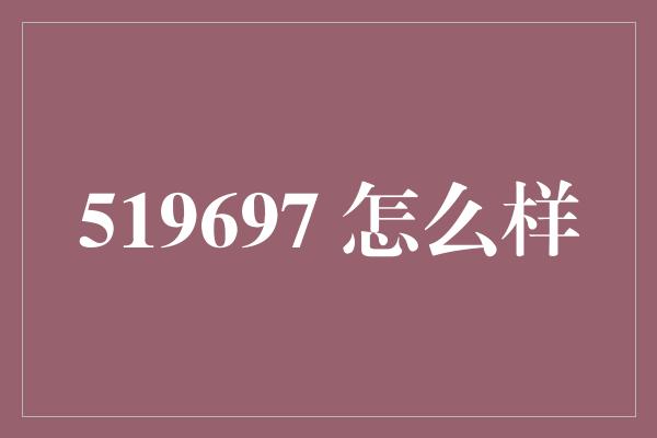 519697 怎么样