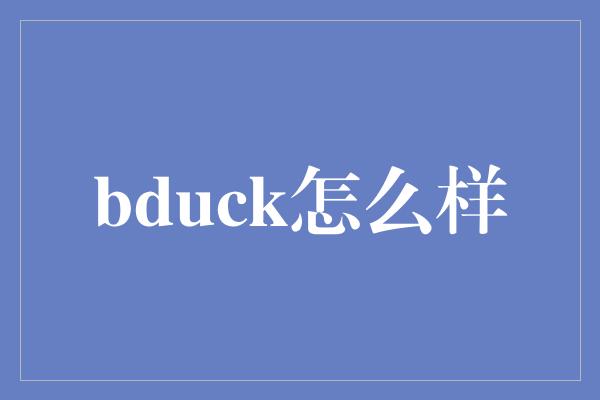 bduck怎么样