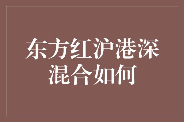 东方红沪港深混合如何