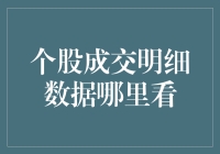 个股成交明细数据：深度解析与获取途径