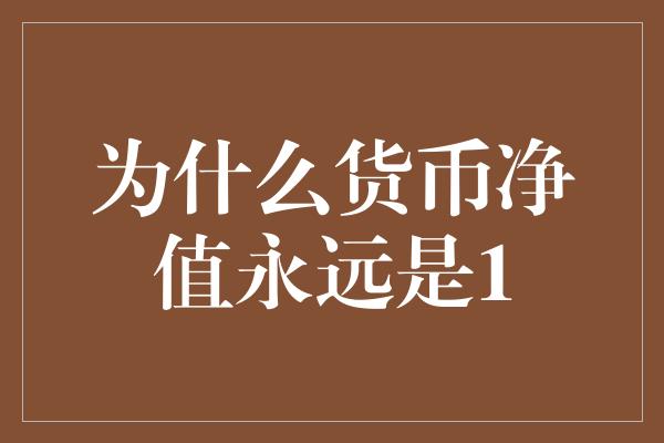 为什么货币净值永远是1