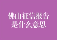 佛山征信报告：窥见个人经济行为的窗口