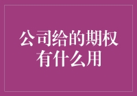 公司给的期权到底有什么用？