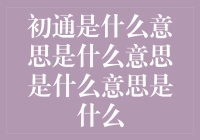 初通是什么意思？揭秘新手必备的概念！