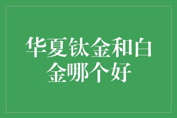 华夏钛金和白金哪个好