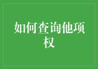 怎样快速有效地查询他项权？