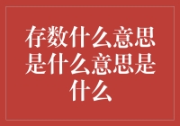 存数的秘密揭秘