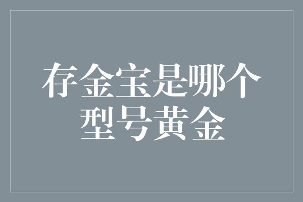 存金宝是哪个型号黄金