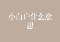 小白户：从网聊术语到广义概念的演变