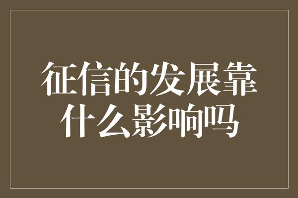 征信的发展靠什么影响吗