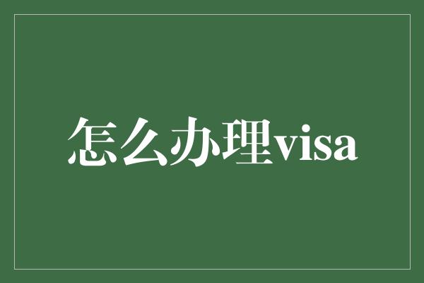 怎么办理visa