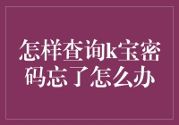 我的K宝密码不见了，该怎么办呢？