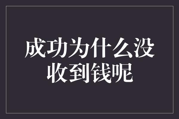 成功为什么没收到钱呢