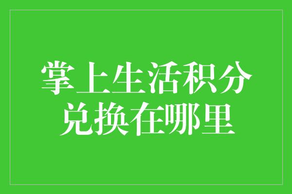 掌上生活积分兑换在哪里