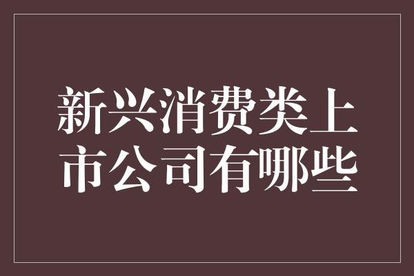 新兴消费类上市公司有哪些