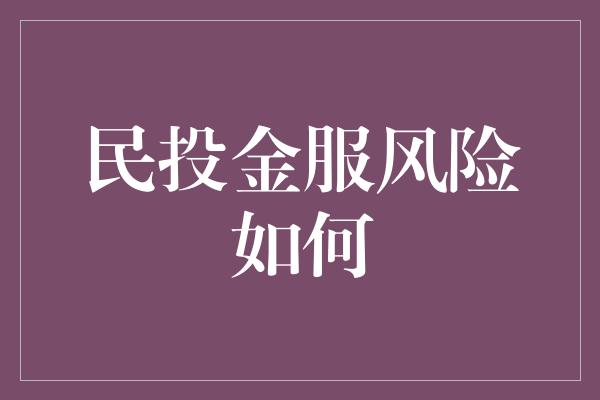 民投金服风险如何