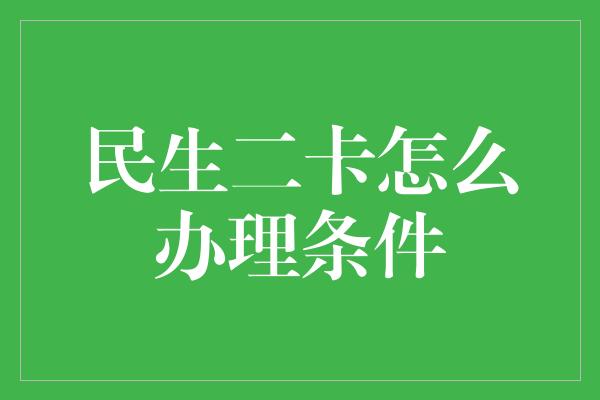 民生二卡怎么办理条件