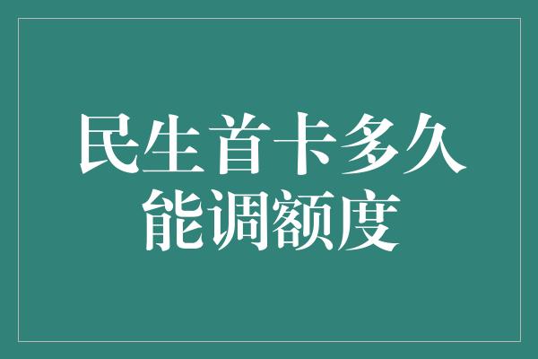 民生首卡多久能调额度