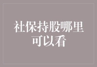 社保持股何处可查询？你的钱袋子我来守护！