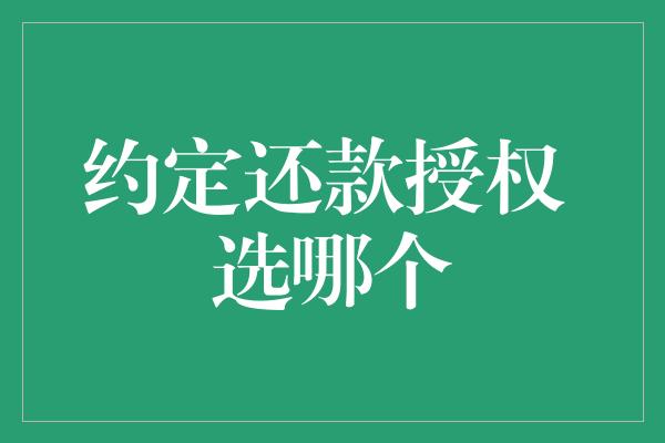 约定还款授权 选哪个