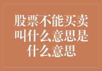 股票不能买卖叫什么意思：理解股票暂停上市的含义与影响