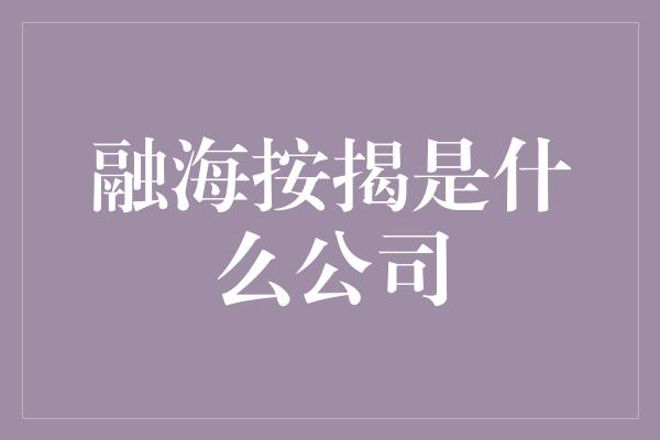 融海按揭是什么公司