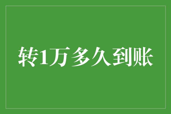 转1万多久到账