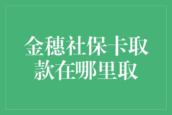 金穗社保卡取款在哪里取