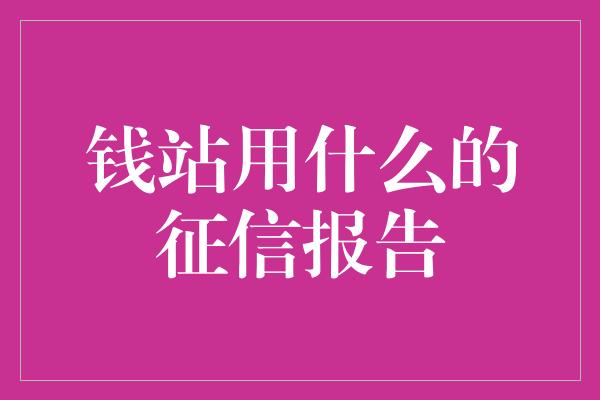 钱站用什么的征信报告