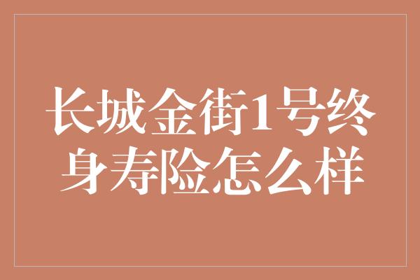 长城金街1号终身寿险怎么样