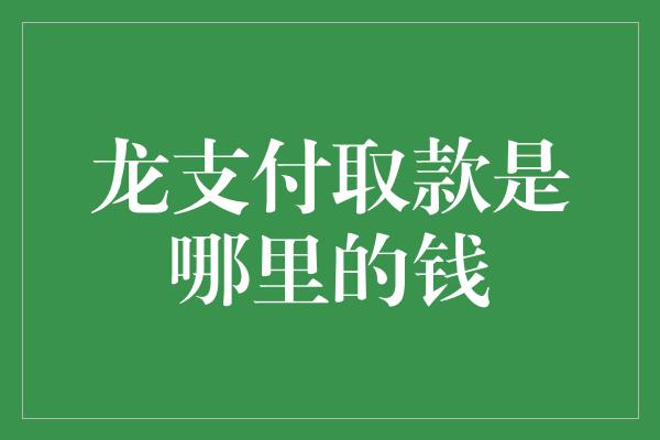 龙支付取款是哪里的钱