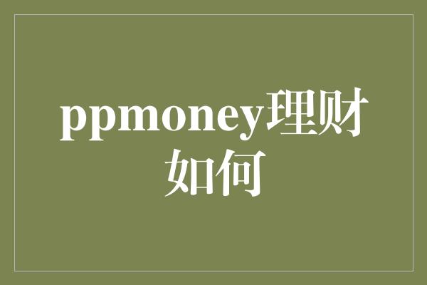 ppmoney理财如何