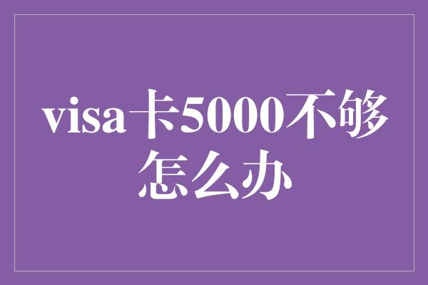 visa卡5000不够怎么办