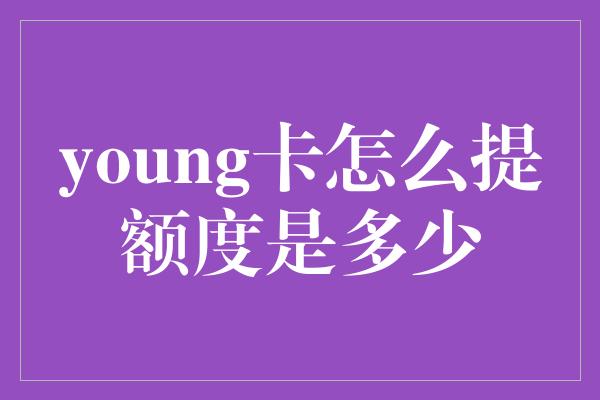 young卡怎么提额度是多少